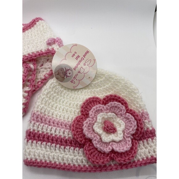 NWT So Dorable Girls Photography Outfit 0-6M Diaper Cover‎ & Hat Hand Crocheted - Picture 2 of 5